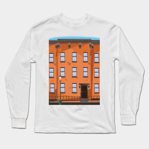 Brownstone Buildings Long Sleeve T-Shirt by nickemporium1